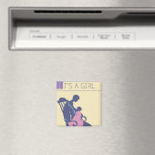 <It's a Girl>von Steve Collier Magnet (In Situ (Geschirrspüler))