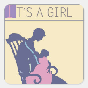 <It's a Girl>von Steve Collier Quadratischer Aufkleber