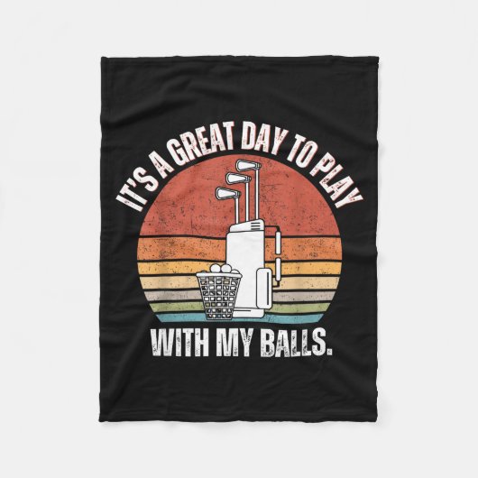 It's A Good Day To Play With My Funny Men Golf Fleecedecke (Vorderseite)