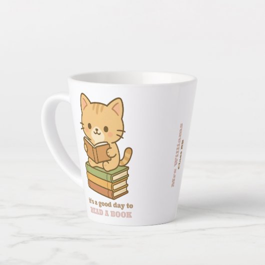 It's a good day to read a book cute cat teacher milchtasse (Linke Ecke)