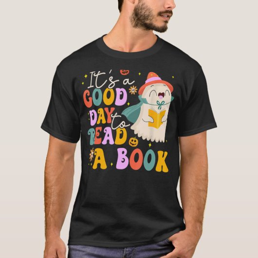 It's A Good Day To Read A Book Groovy Retro Floral T-Shirt (Vorderseite)