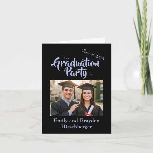 It's a Graduation Party - Black w/Photo Einladung (Vorderseite)