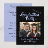It's a Graduation Party - Black w/Photo Einladung (Vorne/Hinten)