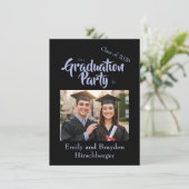It's a Graduation Party - Black w/Photo Einladung (Stehend Vorderseite)