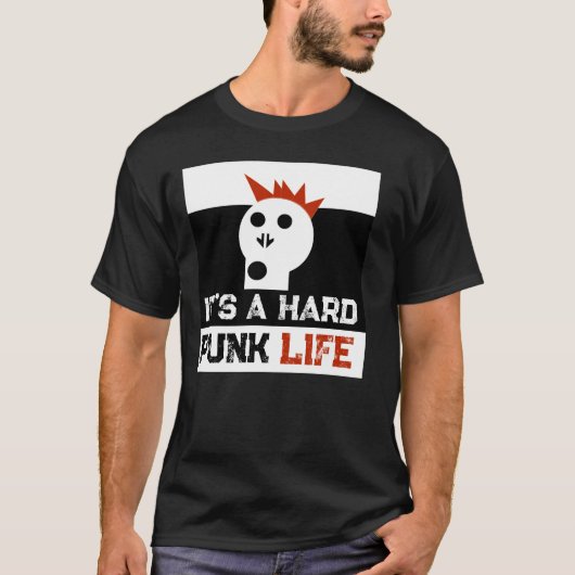 " It's a Hard Punk Life " Skullnskin Graphics T-Shirt (Vorderseite)