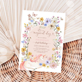 It's A Magical Day Wildflower Birthday Invitation Einladung
