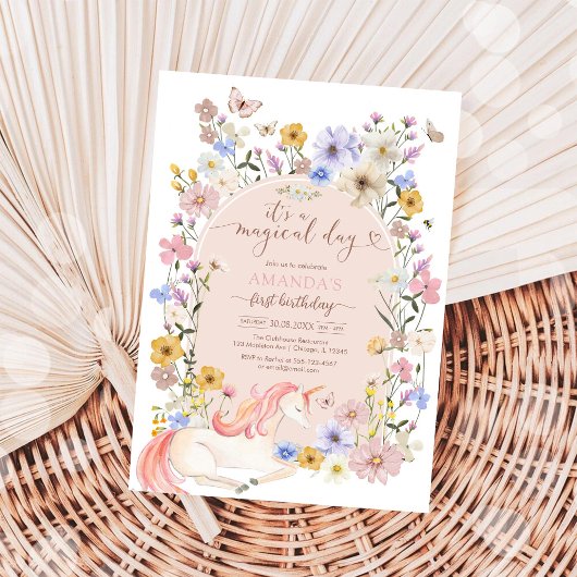 It's A Magical Day Wildflower Birthday Invitation Einladung