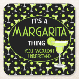 Its A Margarita Thing Mixologist Cocktailbar Rechteckiger Pappuntersetzer