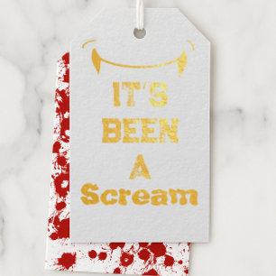 "It's a Scream" Gold Foil Halloween Fan Tag Geschenkanhänger