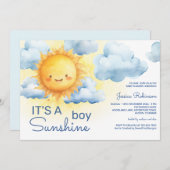 It's a Sunshine Boy Baby Shower Einladung (Vorne/Hinten)