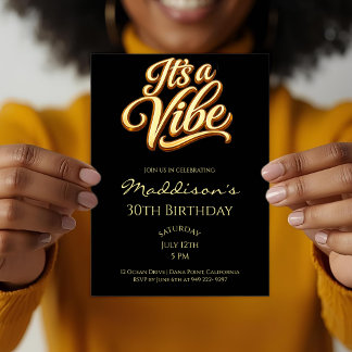 It's a Vibe 30th Birthday Invitation Einladung