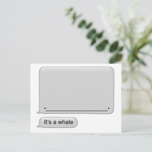 its a whale postkarte (Stehend Vorderseite)