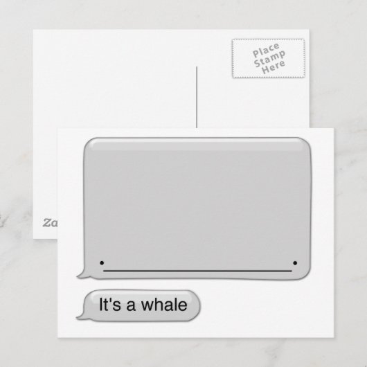 its a whale postkarte (Vorne/Hinten)