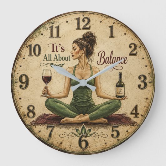 It's All About Balance Große Wanduhr (Vorderseite)