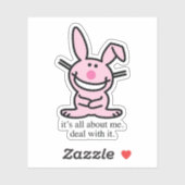 It's all about me deal with it funny bunny Mug Aufkleber (Blatt)