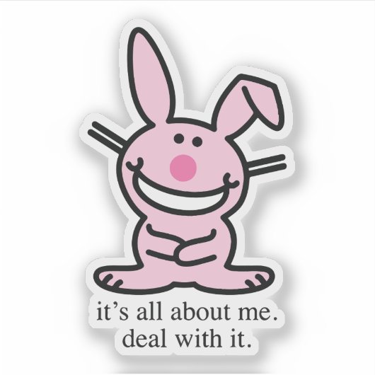 It's all about me deal with it funny bunny Mug Aufkleber (Vorderseite)