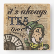 "It's always tea time" Mad Hatter Dictionary Art