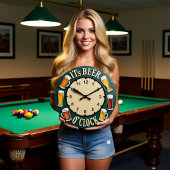 Its Beer O'clock Fun Pint Mug Große Wanduhr