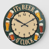 Its Beer O'clock Fun Pint Mug Große Wanduhr (Vorderseite)