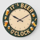 It's Beer O'clock Fun Wall Große Wanduhr (Vorderseite)