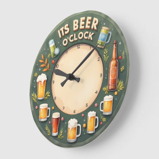 It's Beer O'clock Fun Wall Große Wanduhr (Winkel)