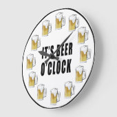 It's Beer O'clock - Funny Clock Design Große Wanduhr (Winkel)