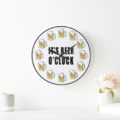 It's Beer O'clock - Funny Clock Design Große Wanduhr (Zuhause)