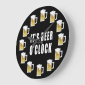 It's Beer O'clock - Funny Clock Design Große Wanduhr (Winkel)