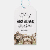 its boy Rustic Woodland Baby Shower Invite Geschenkanhänger (Vorderseite)