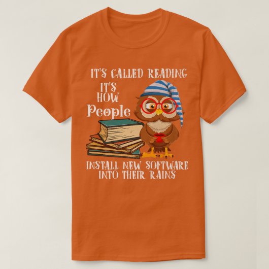 It's Called Reading Book Lover Owl T-Shirt (Design vorne)