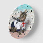 It's Cattymaran Time ! Runde Wanduhr (Winkel)