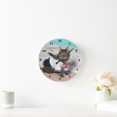 It's Cattymaran Time ! Runde Wanduhr (Zuhause)