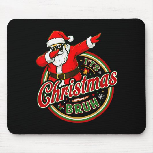 It's Christmas Bruh Dabbing Boy Kids Xmas Christma Mousepad (Vorne)