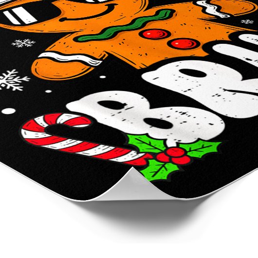 It's Christmas Bruh Meme Funny Gingerbread Xmas Te Poster (Ecke)