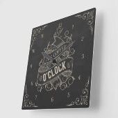 It's Coffee O'Clock Square Wall Clock Quadratische Wanduhr (Winkel)