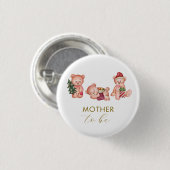 It's Cold Outside Bear Mother To Be Baby Shower Button (Vorne & Hinten)
