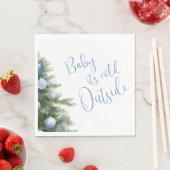 It's Cold Outside Blue Bow Winter Baby Shower Serviette (Beispiel)
