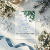 It's Cold Outside Blue Bow Winter Boy Baby Shower Einladung
