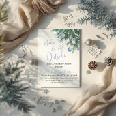 It's Cold Outside Blue Bow Winter Boy Baby Shower Einladung