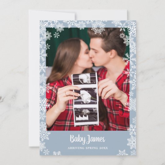 It's Cold Outside Boy Photo Winter Baby Shower Einladung (Rückseite)