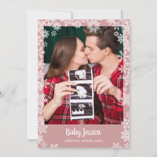 It's Cold Outside Girl Photo Winter Baby Shower Einladung (Rückseite)