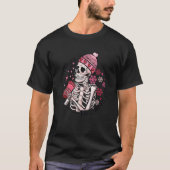 It's Cold Outside Like My Heart Skeleton Skull Cof T-Shirt (Vorderseite)