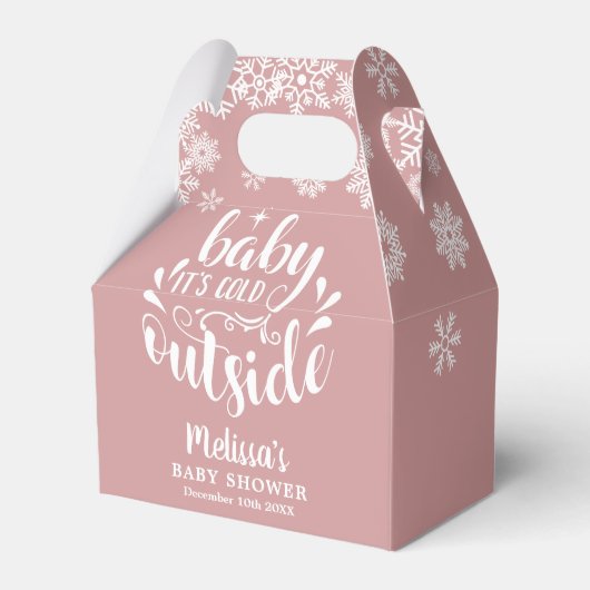 It's Cold Outside Pink Girl Winter Baby Shower Geschenkschachtel (Vorderseite)
