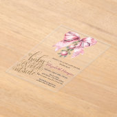 It's Cold Pink Bow Christmas Balls Baby Shower   Acryleinladungen (Ablage )