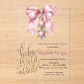 It's Cold Pink Bow Christmas Balls Baby Shower   Acryleinladungen (Vorderseite)
