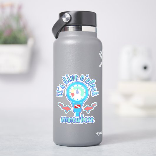 It's Dive o'Clock Somewhere Scuba Diving Sticker (HydroFlask)