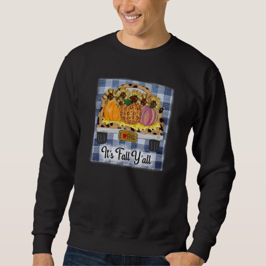 It's Fall Y'all Autumn Pumpkin Truck Leopard Thank Sweatshirt (Vorderseite)