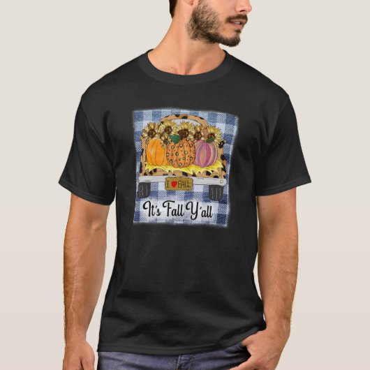 It's Fall Y'all Autumn Pumpkin Truck Leopard Thank T-Shirt (Vorderseite)