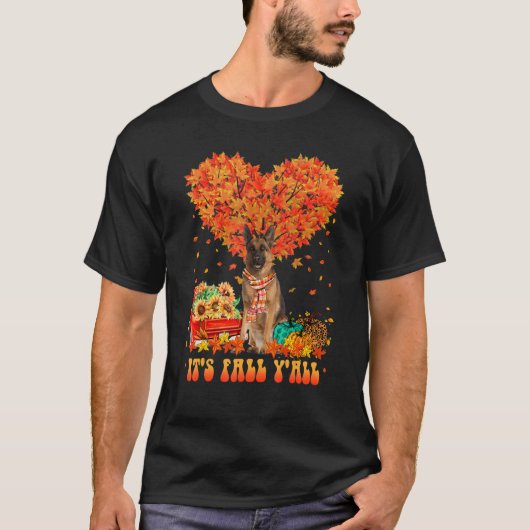 It's Fall Y'all Belgian Malinois Dog Pumpkin Autum T-Shirt (Vorderseite)