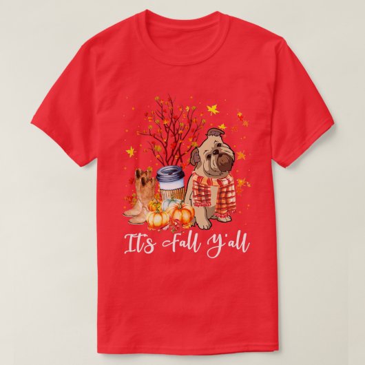 Its Fall Yall Brussels Griffon Dog Pumpkin Fall T-Shirt (Design vorne)